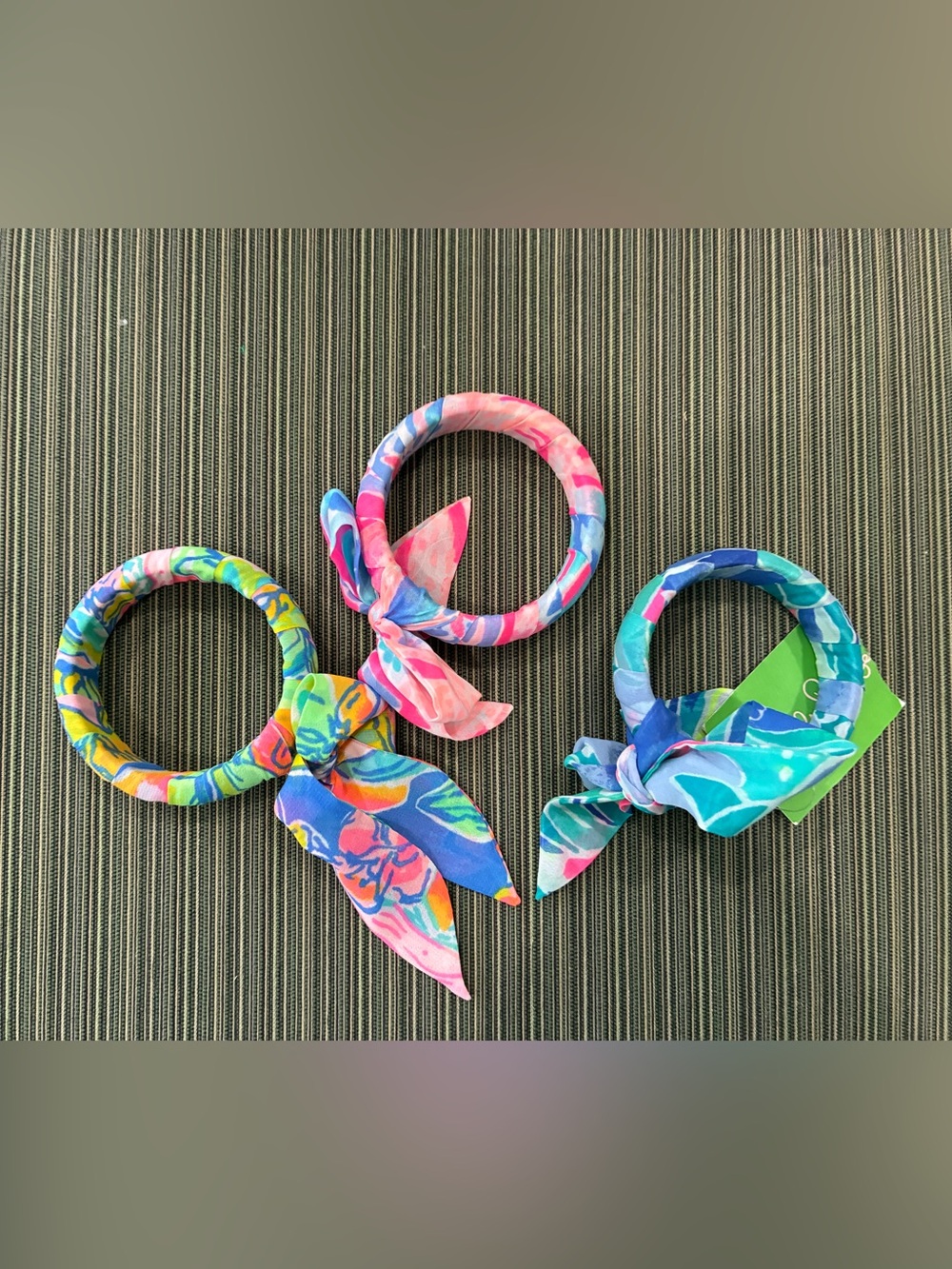 Lilly Pulitzer Bright Floral Knot bracelets bangles Pink, Blue & Green